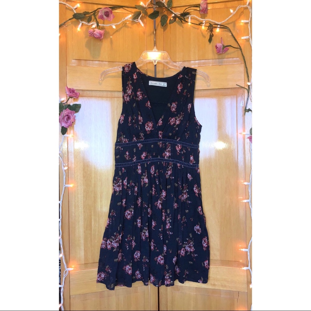 Abercrombie navy flower print dress